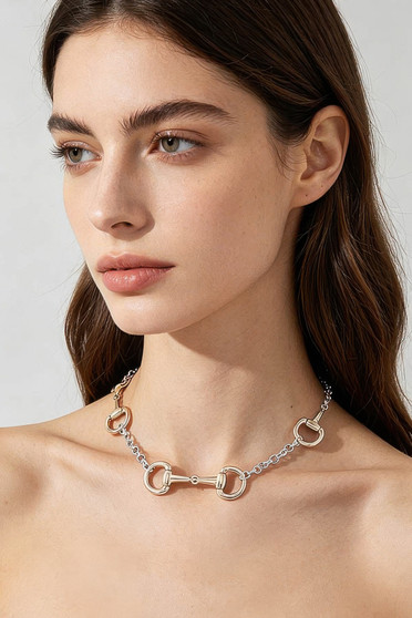 Multi Horseshoe Toggle Chain Necklace 
