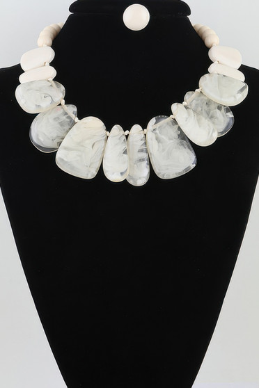 Marble Ripple Stone Statement Necklace 