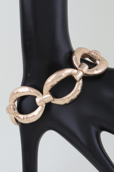 Hammered Chain Cuff Bracelet 