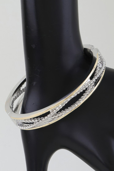 Two Toned Twisted Cuff Bracelet 