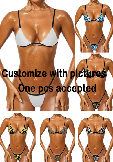 Custom Print Swimsuit Women's Bikini Two Pieces Swimwear