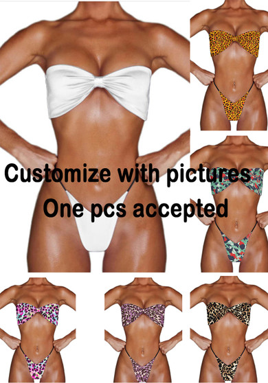 Customizable Swimsuits Women's Bikini Two Pieces Swimwear