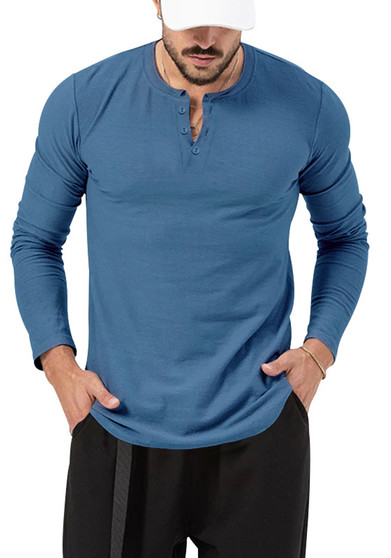 Men's Fall Round Neck Long Sleeve T-Shirt Loose Pullover Casual Long Sleeve Men's T-Shirt