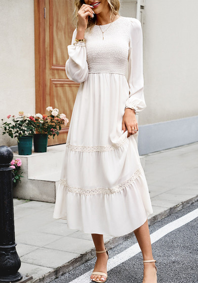 Long Sleeve Dress Autumn Winter Chic Elegant Long Dress