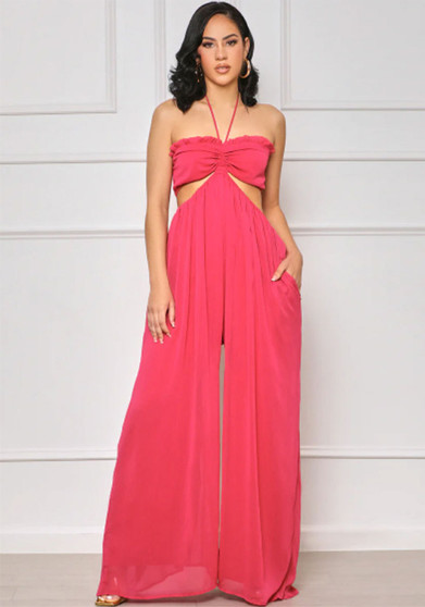 Fashion Casual Summer Ladies Strapless Halter Jumpsuit