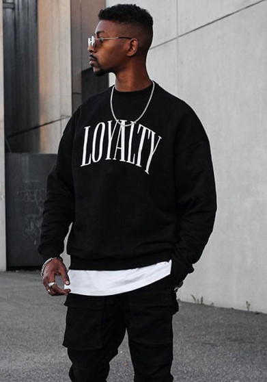 Men's Letter Print Long Sleeve Hoodies