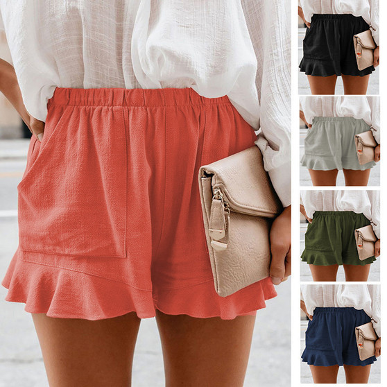 Summer Casual High Waist Pleated Loose Shorts