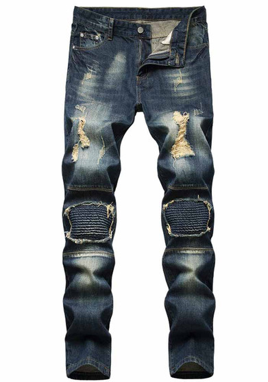 Men'S Style Trendy Distressed Ripped Denim Pants