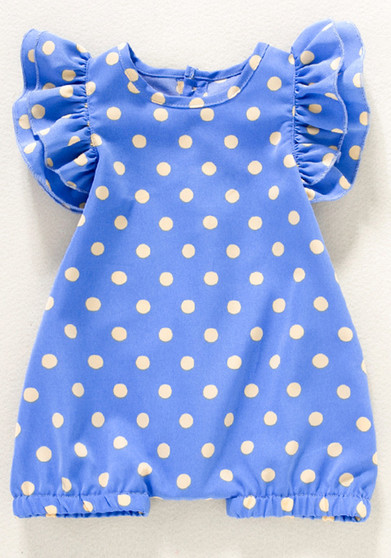 Baby Girl Round Neck Polka Dot Romper