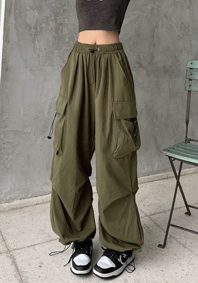 Women American Vintage Cargo Loose Wide Leg Casual Pants