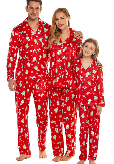 Christmas Family Wear Lounge Clothes Printed Pajama Two-piece Set