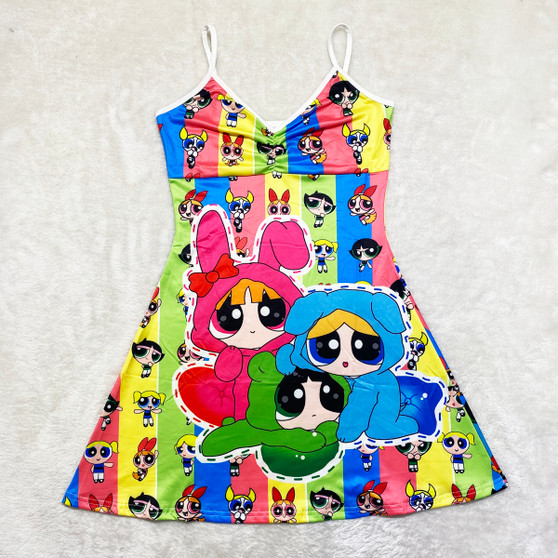 Women's Sexy Fashion Cartoon Graphic Print Strap Dress Loungewear