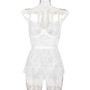 Women's Sexy Lingerie See-Through Lace Strap Nightdress Panties Two-Piece Set