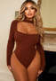 Women Basic Casual High Neck Long Sleeve Bodysuit