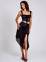 Women sexy Lace strap Top and Skirt two-piece set