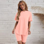 Plus Size Women T-Shirt and Shorts Casual Two-piece Set