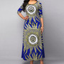 Chic Elegant Women's Round Neck Quarter Sleeve Printed Long Dress