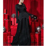 Women's Fashionable Solid Color Long Sleeve Chic Diamond Chain Long Dress