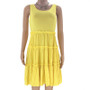 Summer Solid Round Neck Sleeveless Casual Women's Fashion Pleated Casual Dress