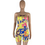 Women's Fashion Sexy Letter Printed Strapless Jumpsuit
