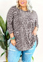 Printed Long Sleeve Plus Size Loose Top