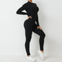 Zip Ong-Sleeved Fitness Sports Tight Fitting Yoga Jumpsuit