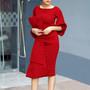 Women's Solid Color Professional Fashion Chic Plus Size Elegant African Dress