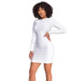 Women Solid Winter Beaded Long Sleeve Bodycon Dress