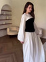 Women Black and White Patchwork Maxi Dress