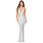 Women Sleeveless Halter Neck Sequined Mermaid Dress