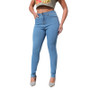 Women's Stretch Tight Fitting High Waist Washed Denim Pants