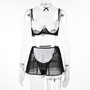 Lacemesh Contrast Color Patchwork Cosplay Maid Lingerie