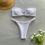 Women Bikini Strapless Sexy Solid Two Pieces Swimwear