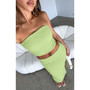 Women's Solid Strapless Top Slit Skirt Set Two Piece Set