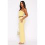 Women's Solid Strapless Top Slit Skirt Set Two Piece Set