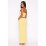 Women's Solid Strapless Top Slit Skirt Set Two Piece Set