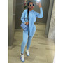 Women's Solid Color Long-Sleeved Hooded  Top Trousers Sports Two Piece Set