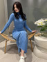 Spring Women's Slim Waist Slim Fit Bodycon Long Dress