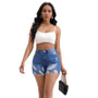 Summer Women's High Waisted Slim Fit Stretch Ripped Denim Shorts