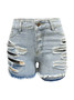 Spring Summer High Waist Ripped Tassel Women's Fashion Irregular Denim Shorts