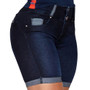 Women's Spring And Summer Contrast Color High Waist Tight Fitting Hot Denim Shorts