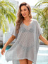 Summer Cover-Up Hollow Knitting Shirt Beach Holidays Bikini Sun Protection Clothing For Women