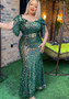 African Women's Clothing Plus Size Formal Party Dress Sequined Sexy Slim Dress