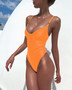 High Stretch Swimwear Women's Solid Color One-Piece Sexy Swimsuit