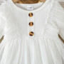 Baby Girl Spring And Autumn Style Harried Newborn Clothes Baby Girl Solid Color Ribbed Long-Sleeved Mesh Harried Dress