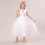 Girls Princess Cascading Ruffles Dress Medium And Large Children's Long Dress Children's Performance Clothing