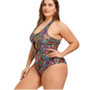 Plus Size Women Printed Backless One Piece Swimwear