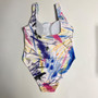 Plus Size Women Graffiti Print One Piece Swimwear