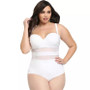 Plus Size Women Solid Mesh Patchwork Underwire Backless One-Piece Swimwear