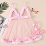 Valentine's Day Pink Mesh Plush Lace Patchwork Sexy Dress For Women